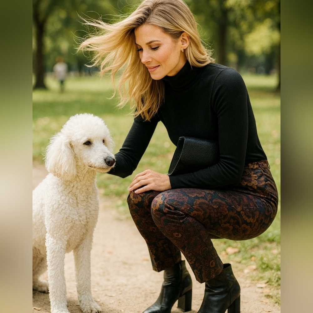 Stylish Brocade Print Pants - Picture 3 of 13